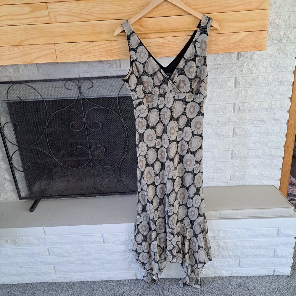 Vtg Y2K Jonathan Martin Babydoll Y2K Silk Dress Hankerchief Hem Women's 12 Fairy